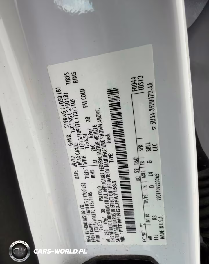 2018 Ford F150 Raptor VIN:1FTFW1RG0JFA71583 - 10