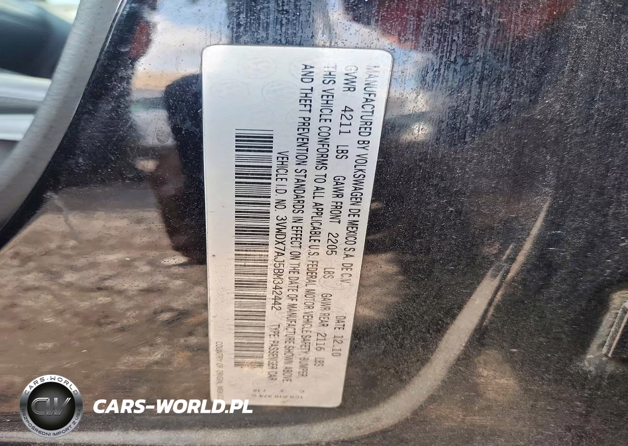 2011 Volkswagen Jetta Se VIN:3VWDX7AJ5BM342442 - 12