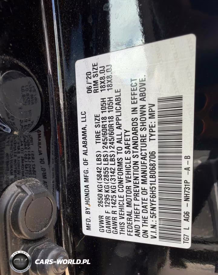 2020 Honda Pilot Exl VIN:5FNYF6H51LB068706 - 10