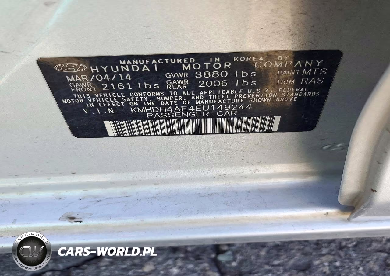 2014 Hyundai Elantra Se VIN:KMHDH4AE4EU149244 - 12