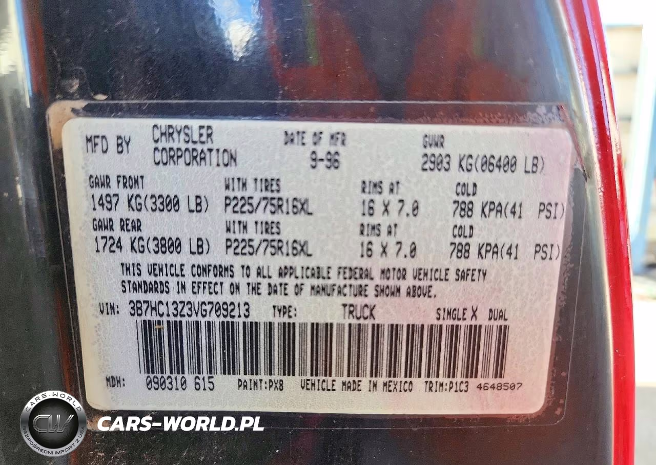 1997 Dodge Ram 1500 VIN:3B7HC13Z3VG709213 - 13