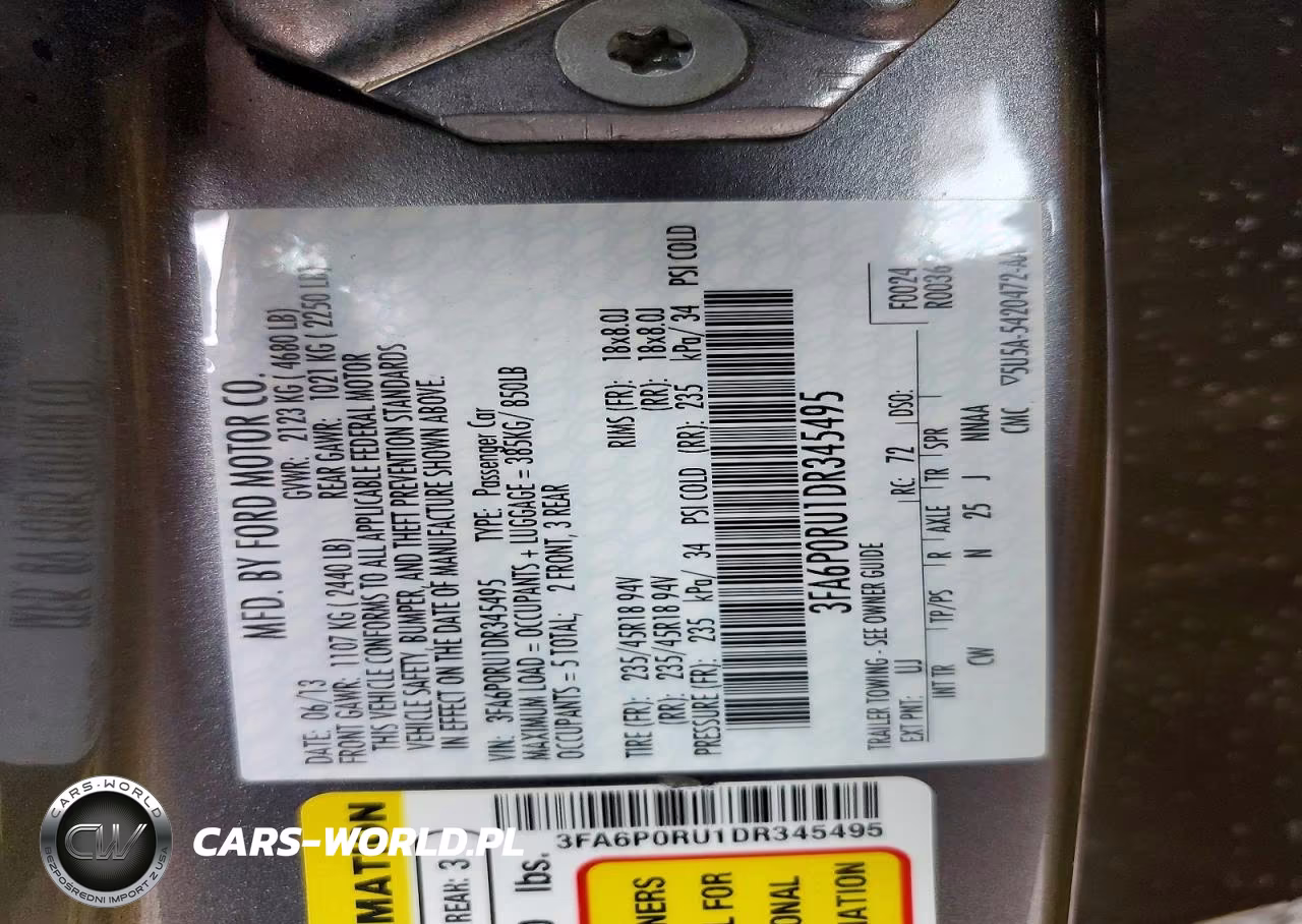 2013 Ford Fusion Titanium Hev VIN:3FA6P0RU1DR345495 - 12