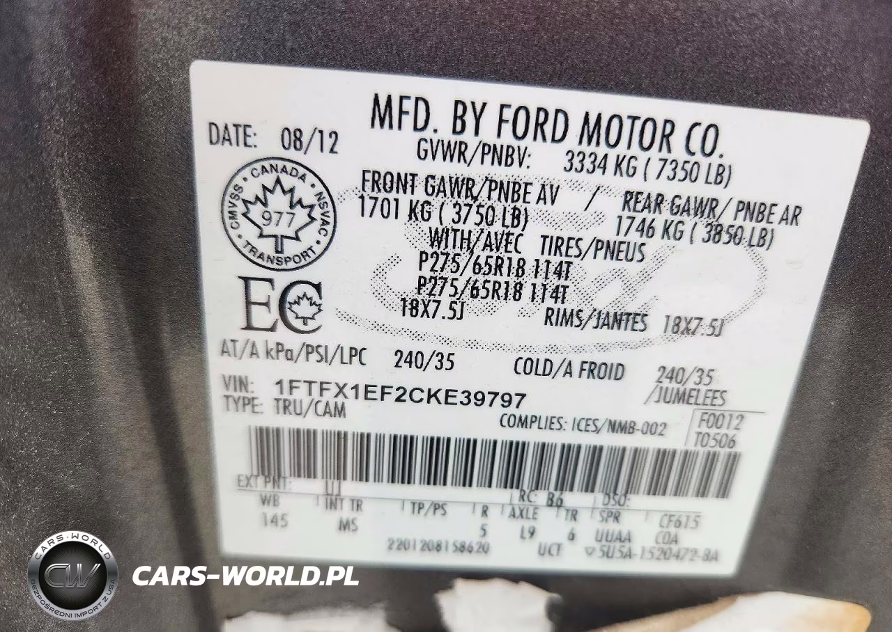 2012 Ford F150 Super Cab VIN:1FTFX1EF2CKE39797 - 12