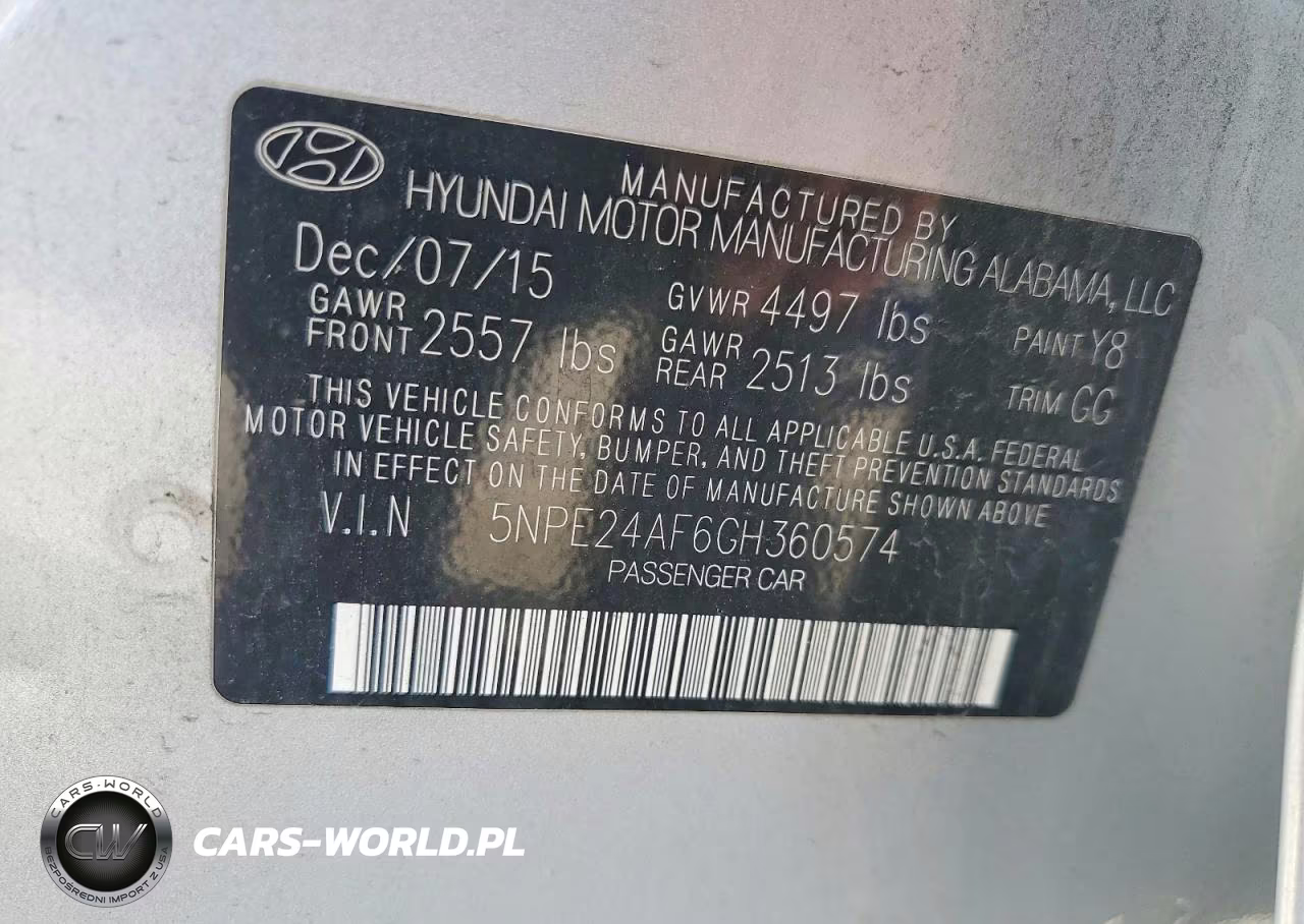 2016 Hyundai Sonata Se VIN:5NPE24AF6GH360574 - 12