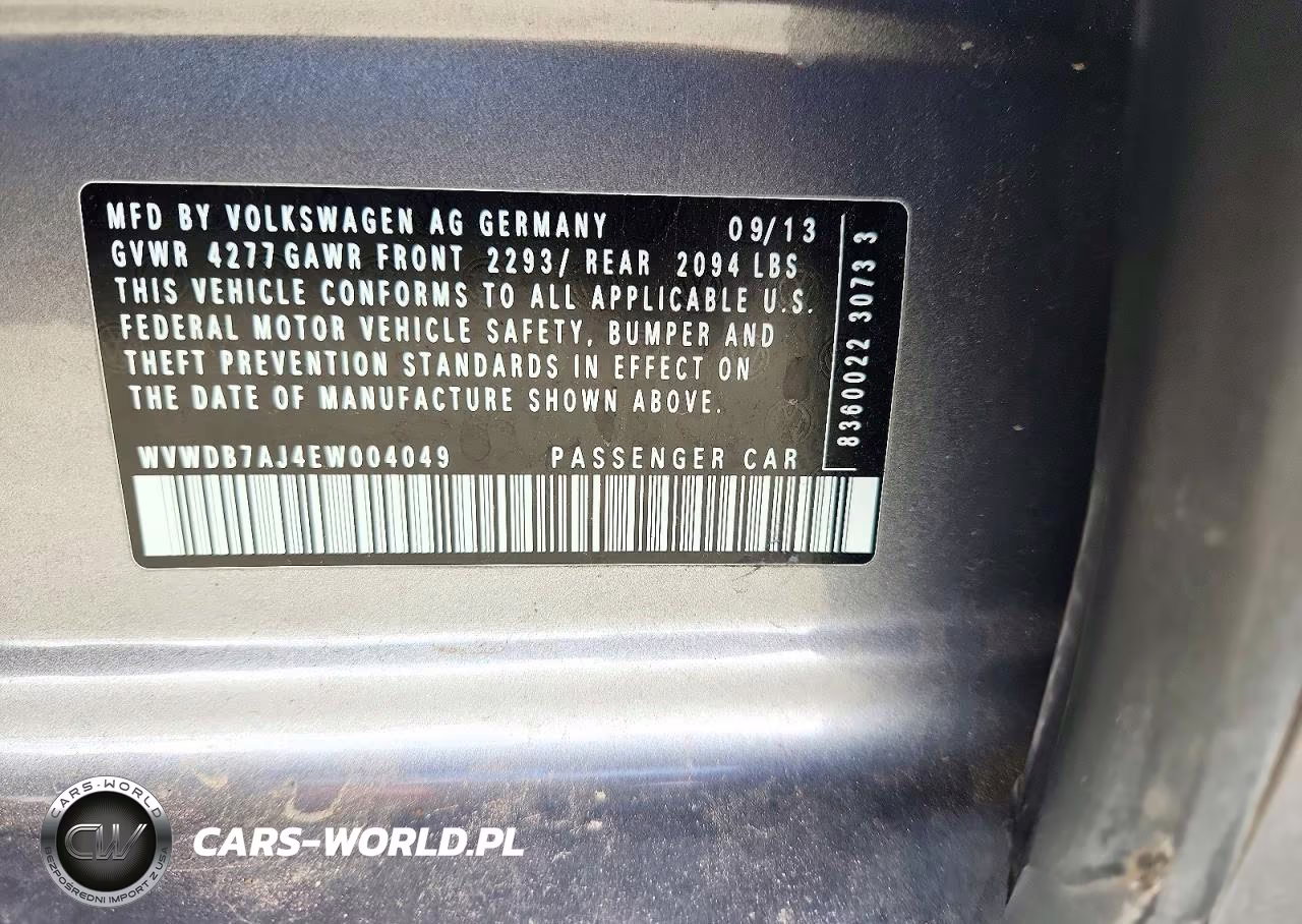 2014 Volkswagen Golf VIN:WVWDB7AJ4EW004049 - 13