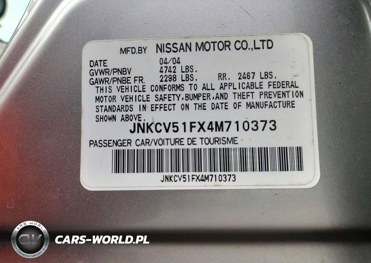 2004 Infiniti G35 Base VIN:JNKCV51FX4M710373 - 12