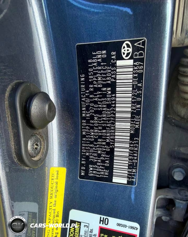 2015 Toyota Corolla S Plus VIN:5YFBURHE7FP224494 - 10
