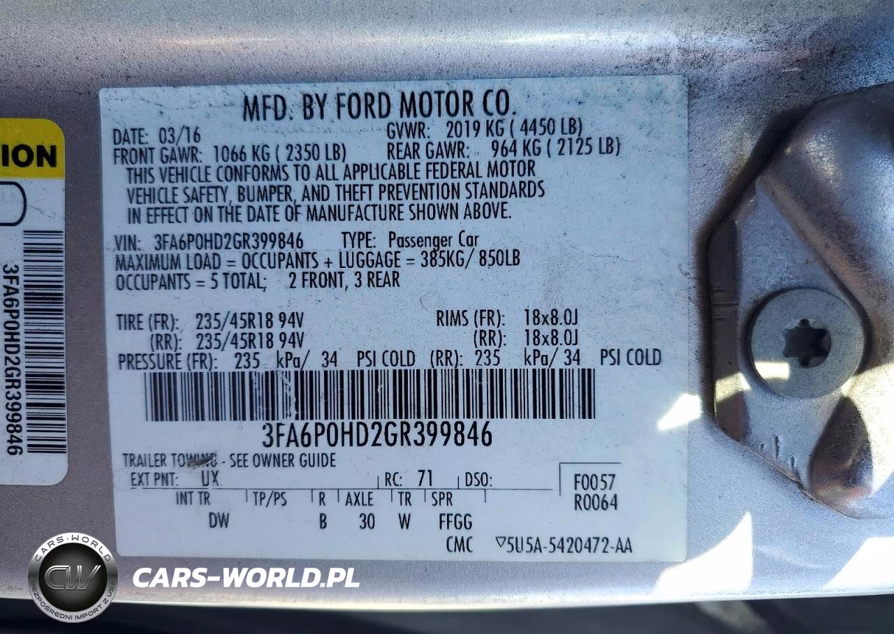 2016 Ford Fusion Se VIN:3FA6P0HD2GR399846 - 12