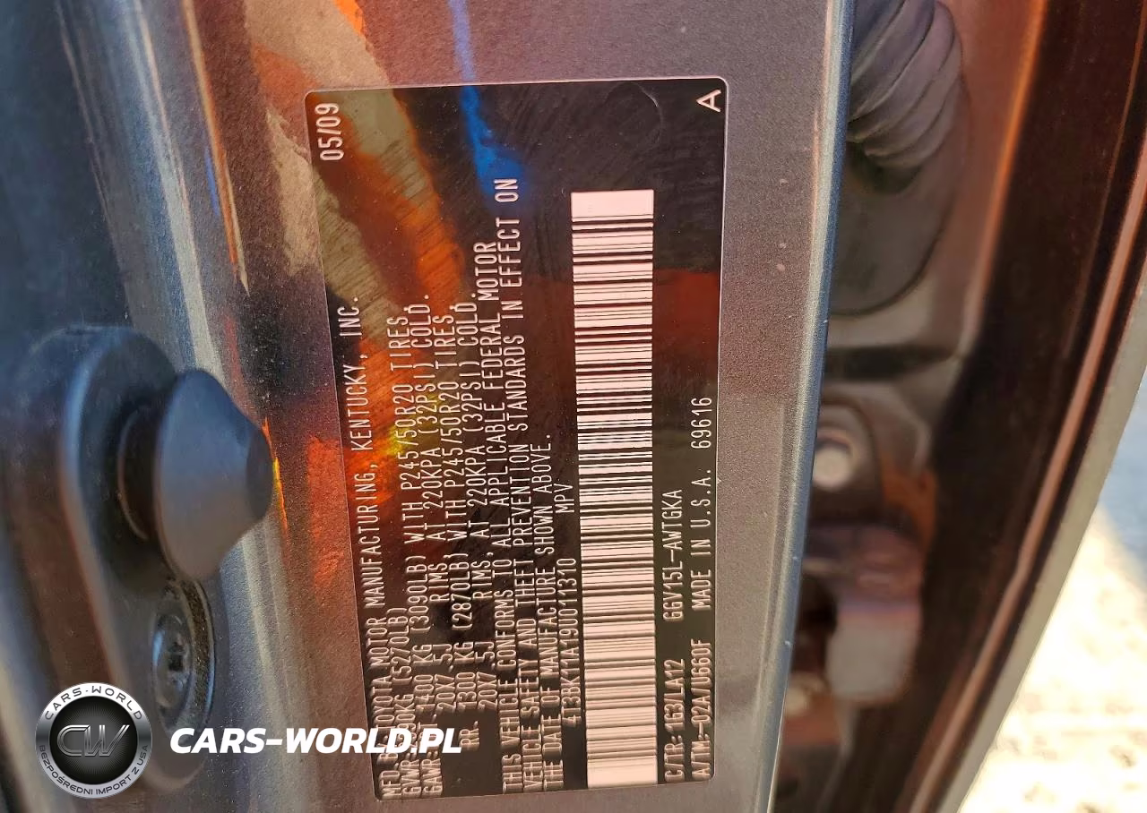 2009 Toyota Venza Awd V6 VIN:4T3BK11A19U011310 - 13