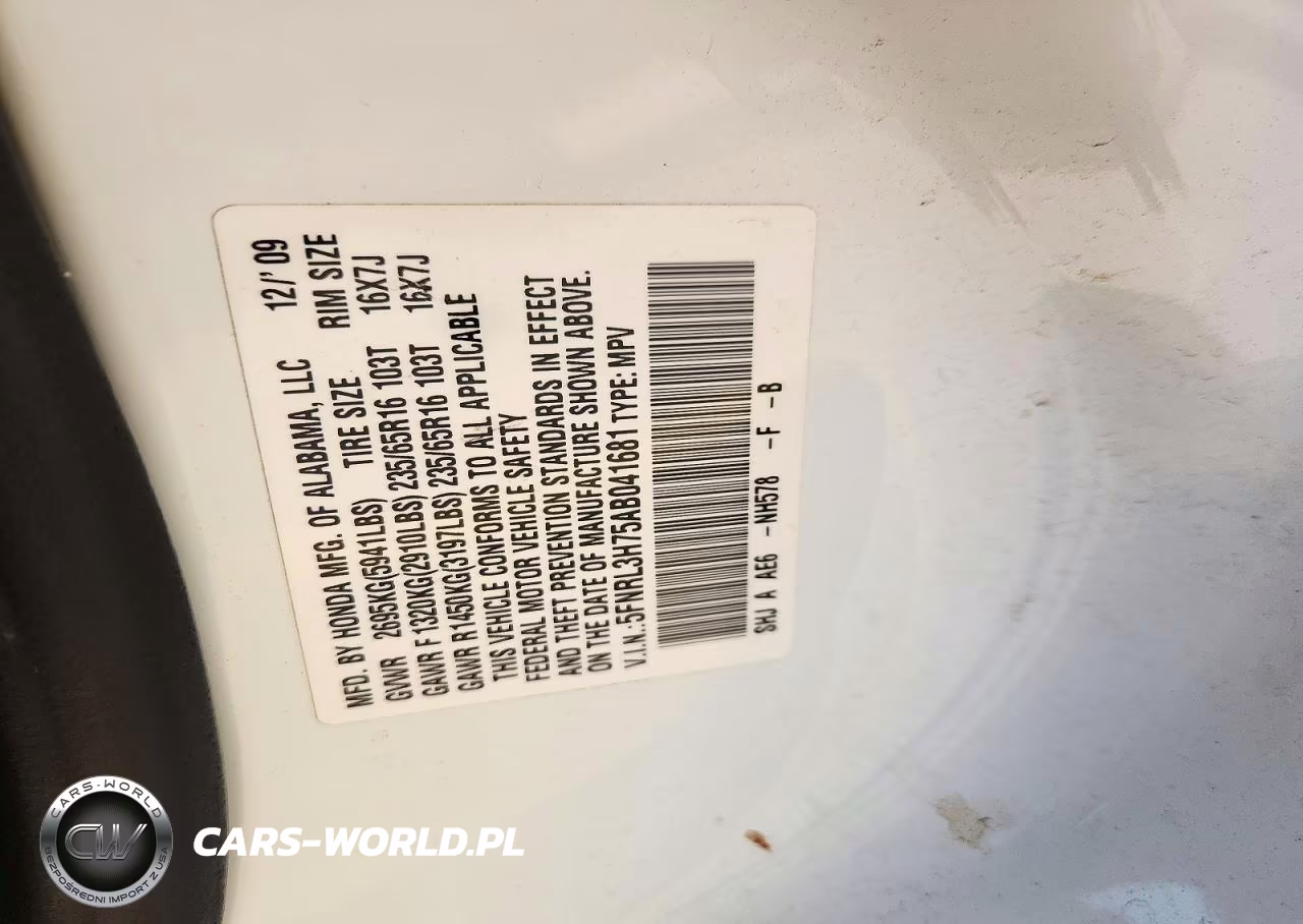 2010 Honda Odyssey Exl VIN:5FNRL3H75AB041681 - 13