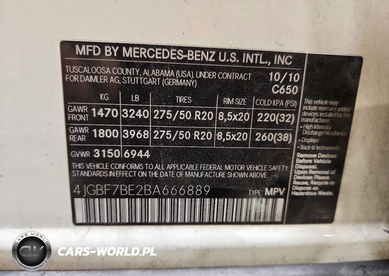 2011 Mercedes-Benz Gl 450 4Matic VIN:4JGBF7BE2BA666889 - 12