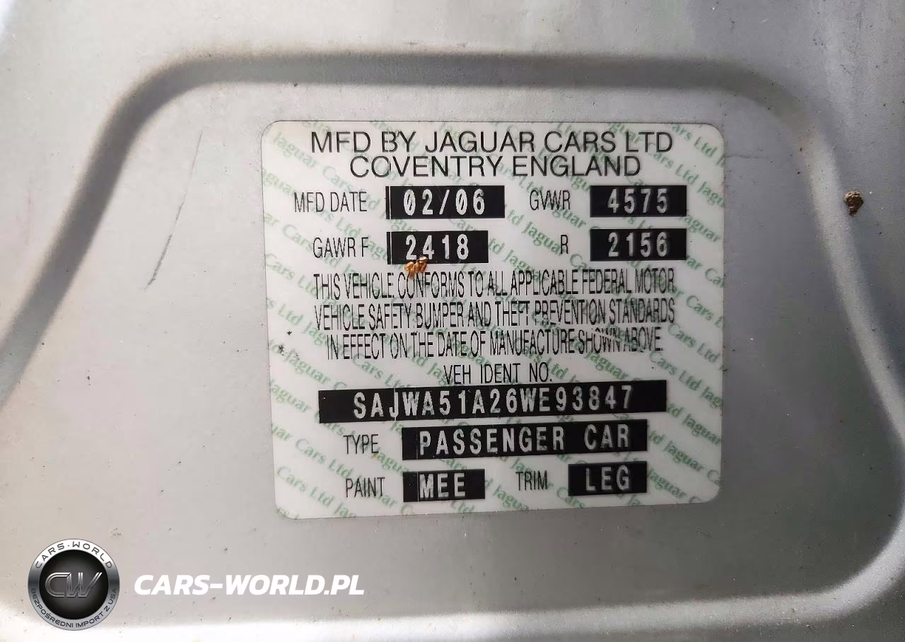 2006 Jaguar X-Type 3.0 VIN:SAJWA51A26WE93847 - 12