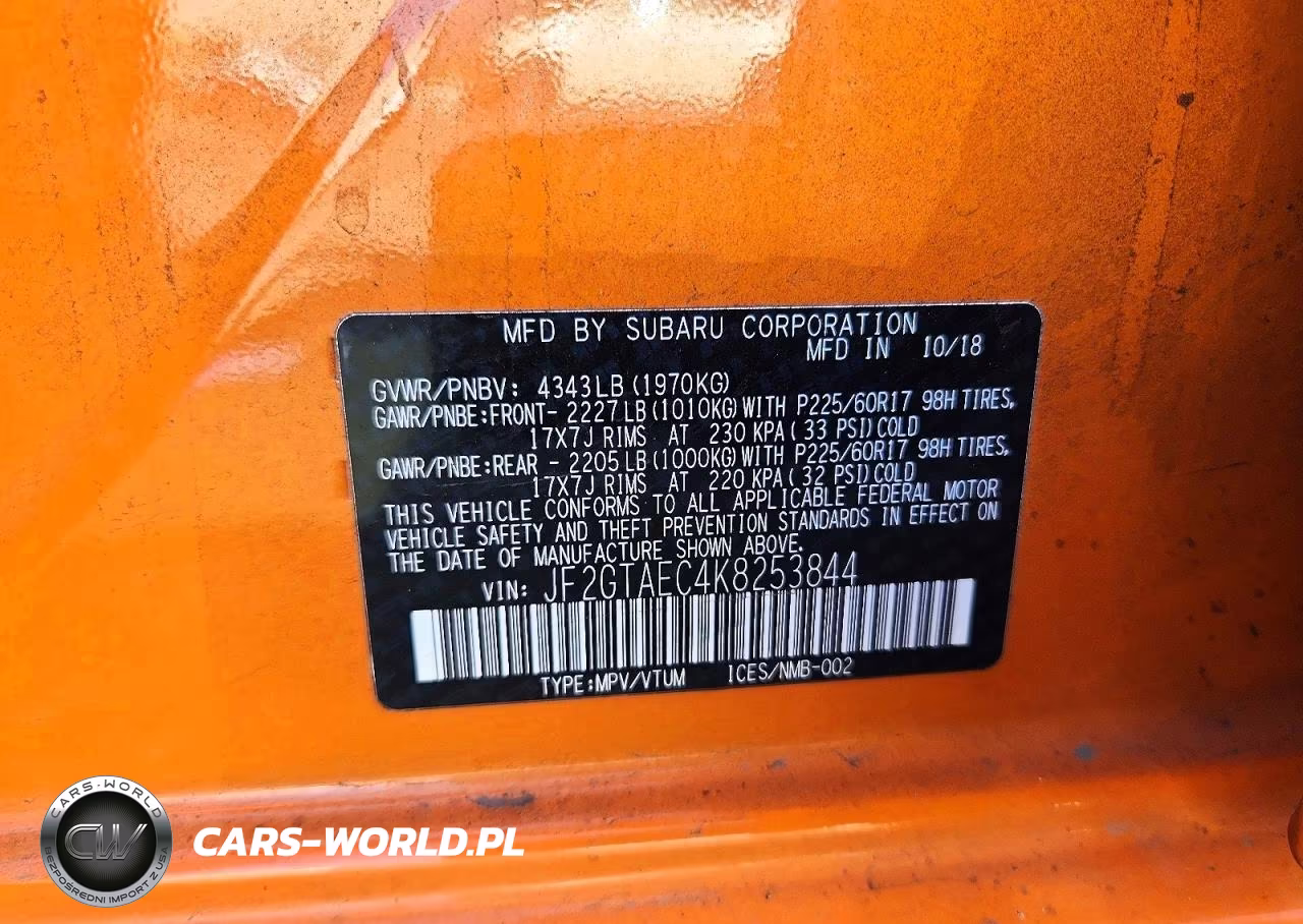 2019 Subaru Crosstrek Premium VIN:JF2GTAEC4K8253844 - 13
