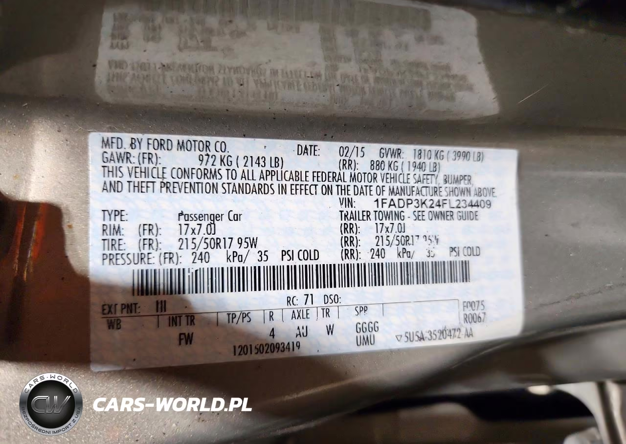 2015 Ford Focus Se VIN:1FADP3K24FL234409 - 12