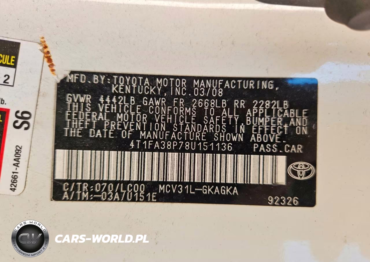 2008 Toyota Camry Solara Sle V6 VIN:4T1FA38P78U151136 - 12