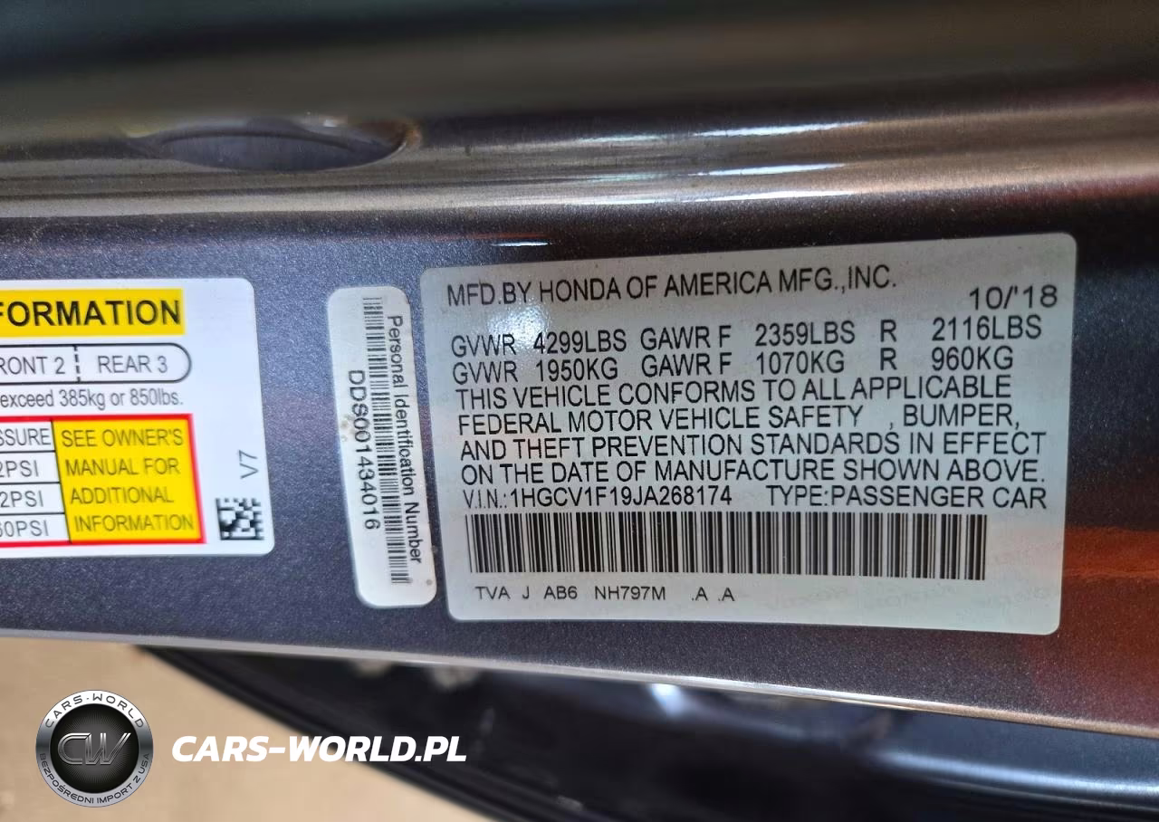 2018 Honda Accord Lx VIN:1HGCV1F19JA268174 - 13