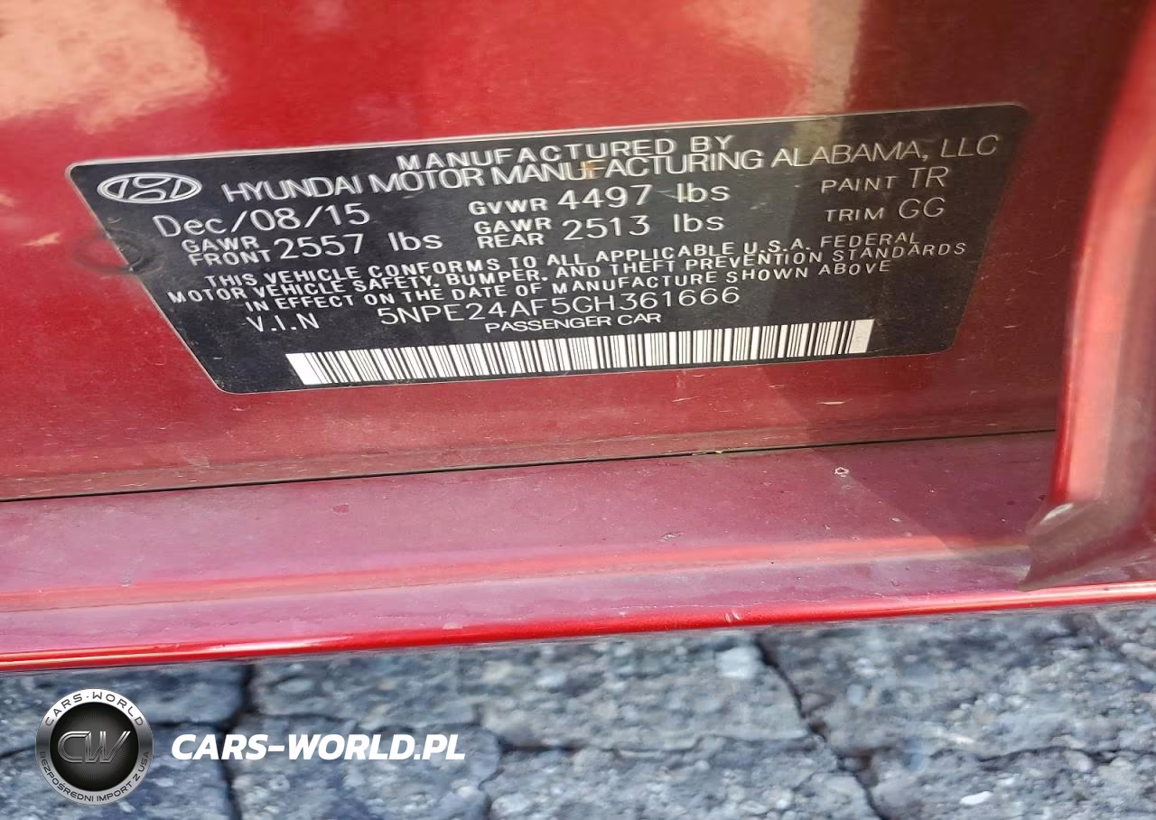 2016 Hyundai Sonata Se VIN:5NPE24AF5GH361666 - 12