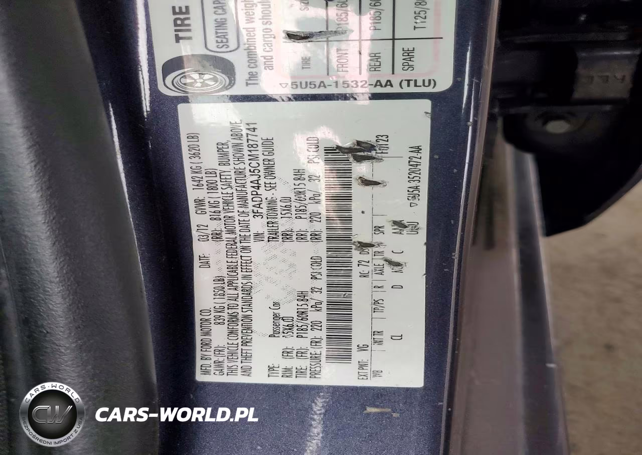 2012 Ford Fiesta S VIN:3FADP4AJ5CM187741 - 12