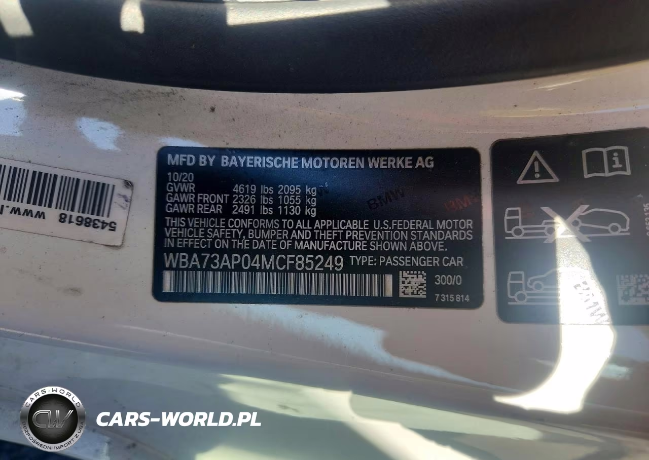 2021 BMW 430Xi VIN:WBA73AP04MCF85249 - 12