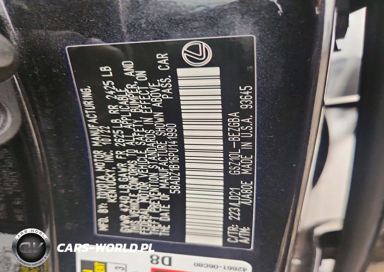 2023 Lexus Es 350 Base VIN:58ADZ1B16PU141990 - 13