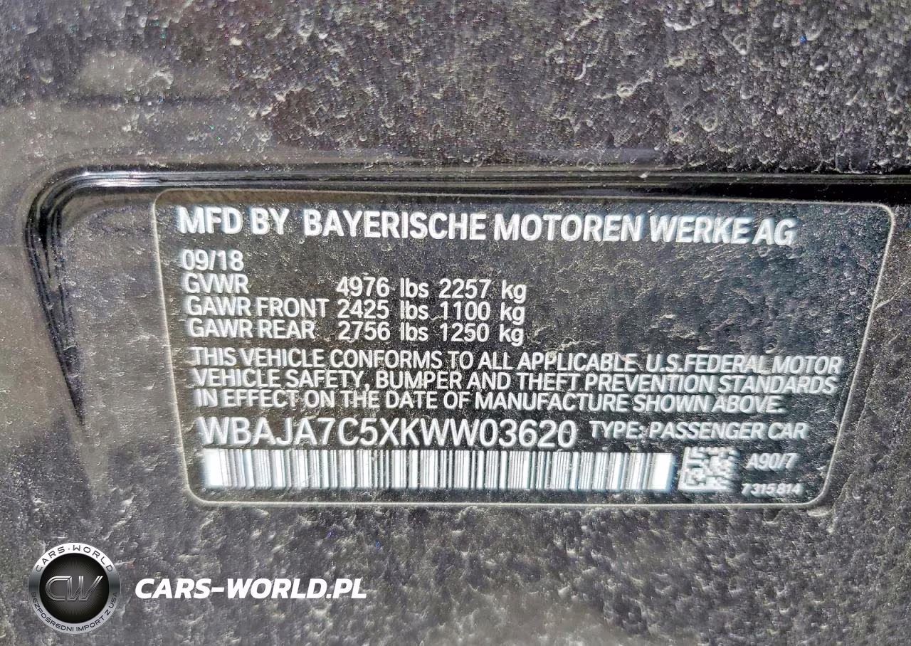 2019 BMW 530 Xi VIN:WBAJA7C5XKWW03620 - 12