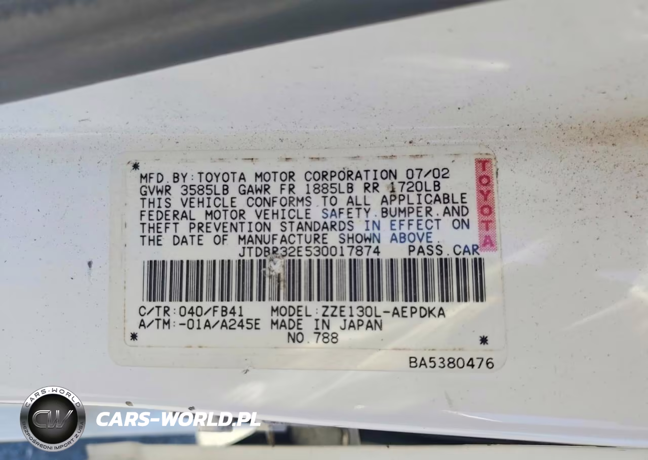2003 Toyota Corolla VIN:JTDBR32E530017874 - 13
