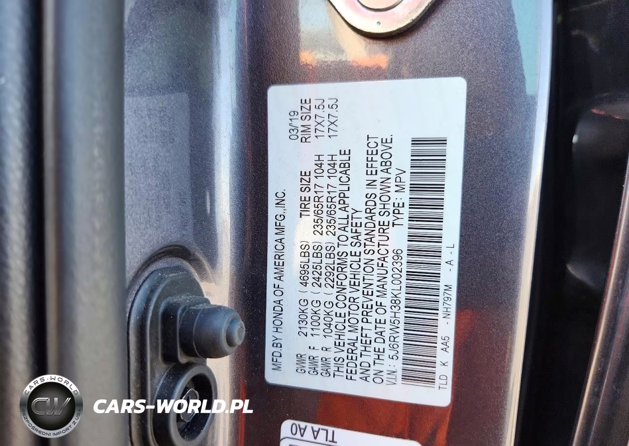 2019 Honda Cr-V Lx VIN:5J6RW5H38KL002396 - 13
