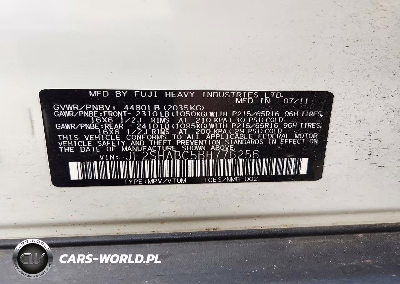 2011 Subaru Forester 2.5X VIN:JF2SHABC5BH776256 - 12