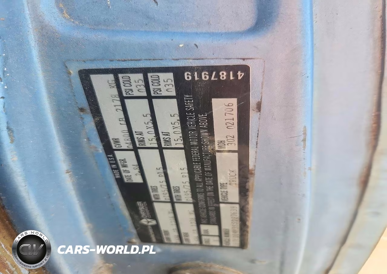 1984 Dodge D-Series D150 VIN:1B7FD14H3ES287639 - 12