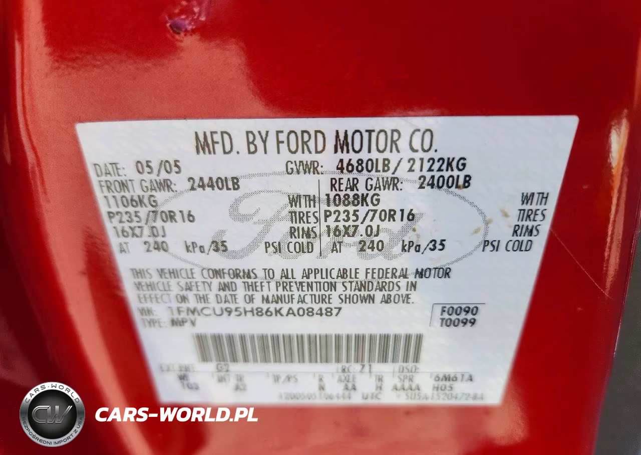 2006 Ford Escape Hev VIN:1FMCU95H86KA08487 - 13