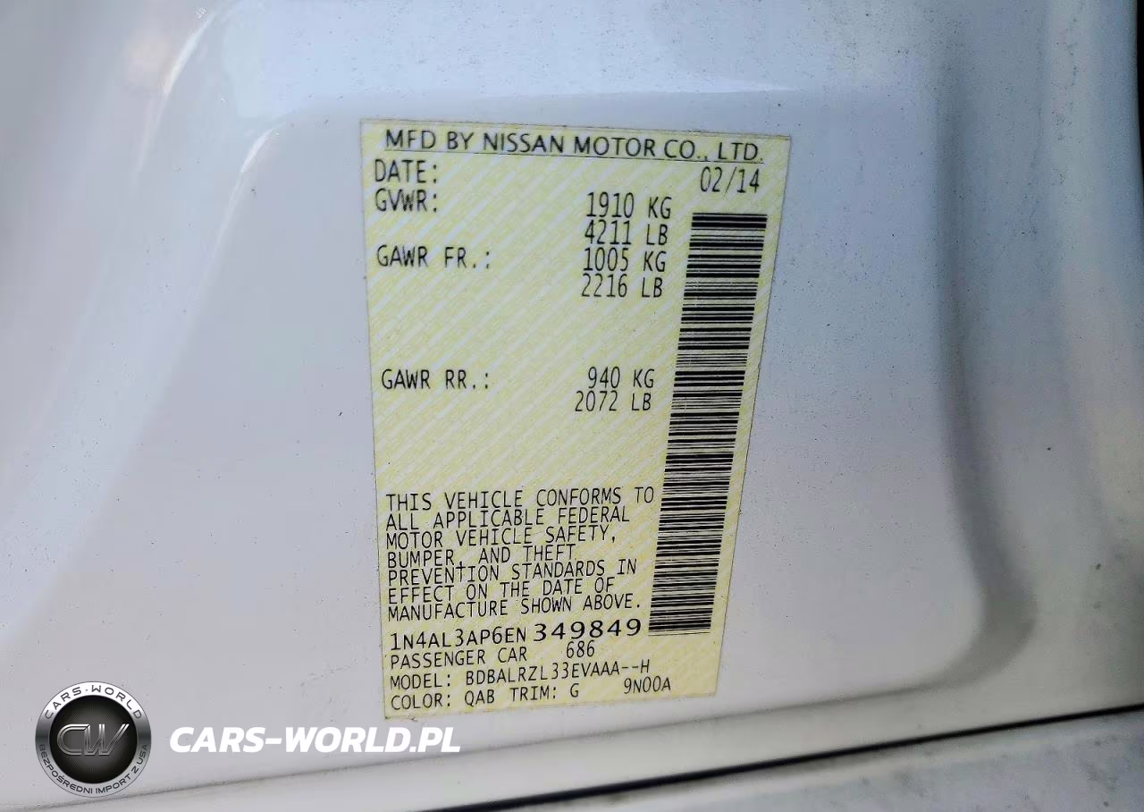 2014 Nissan Altima 2.5 S VIN:1N4AL3AP6EN349849 - 13
