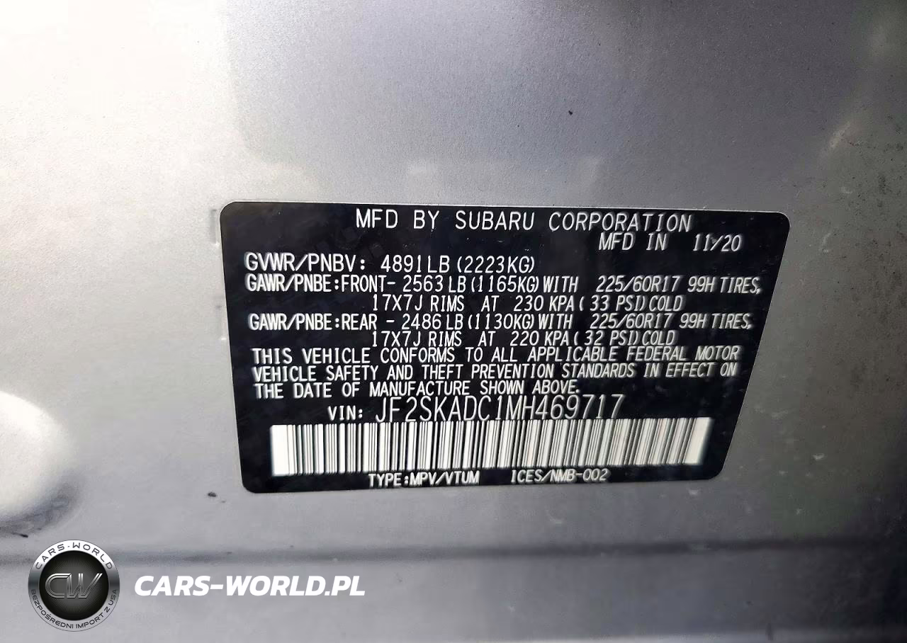 2021 Subaru Forester VIN:JF2SKADC1MH469717 - 13