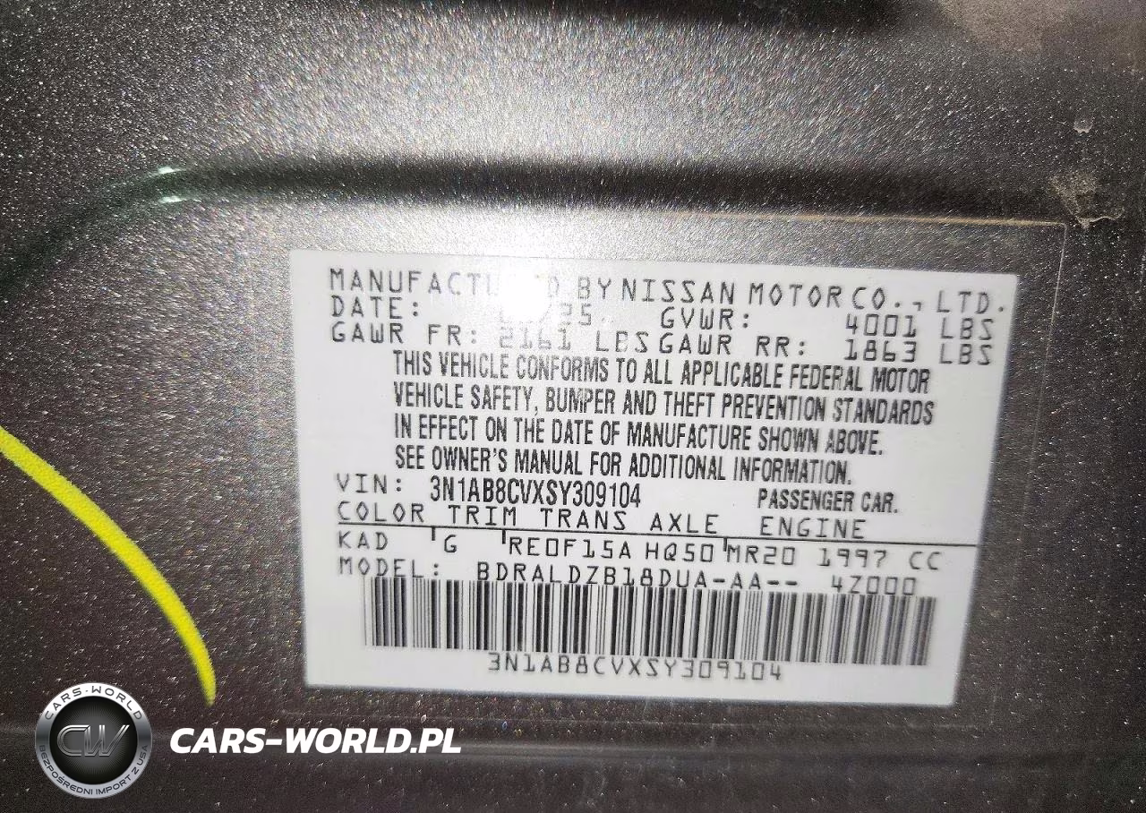 2025 Nissan Sentra Sv VIN:3N1AB8CVXSY309104 - 12