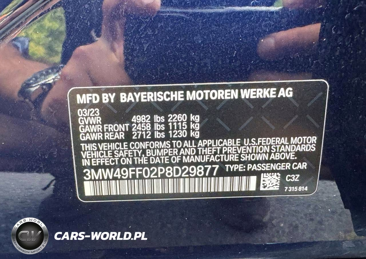 2023 BMW M340Xi VIN:3MW49FF02P8D29877 - 14
