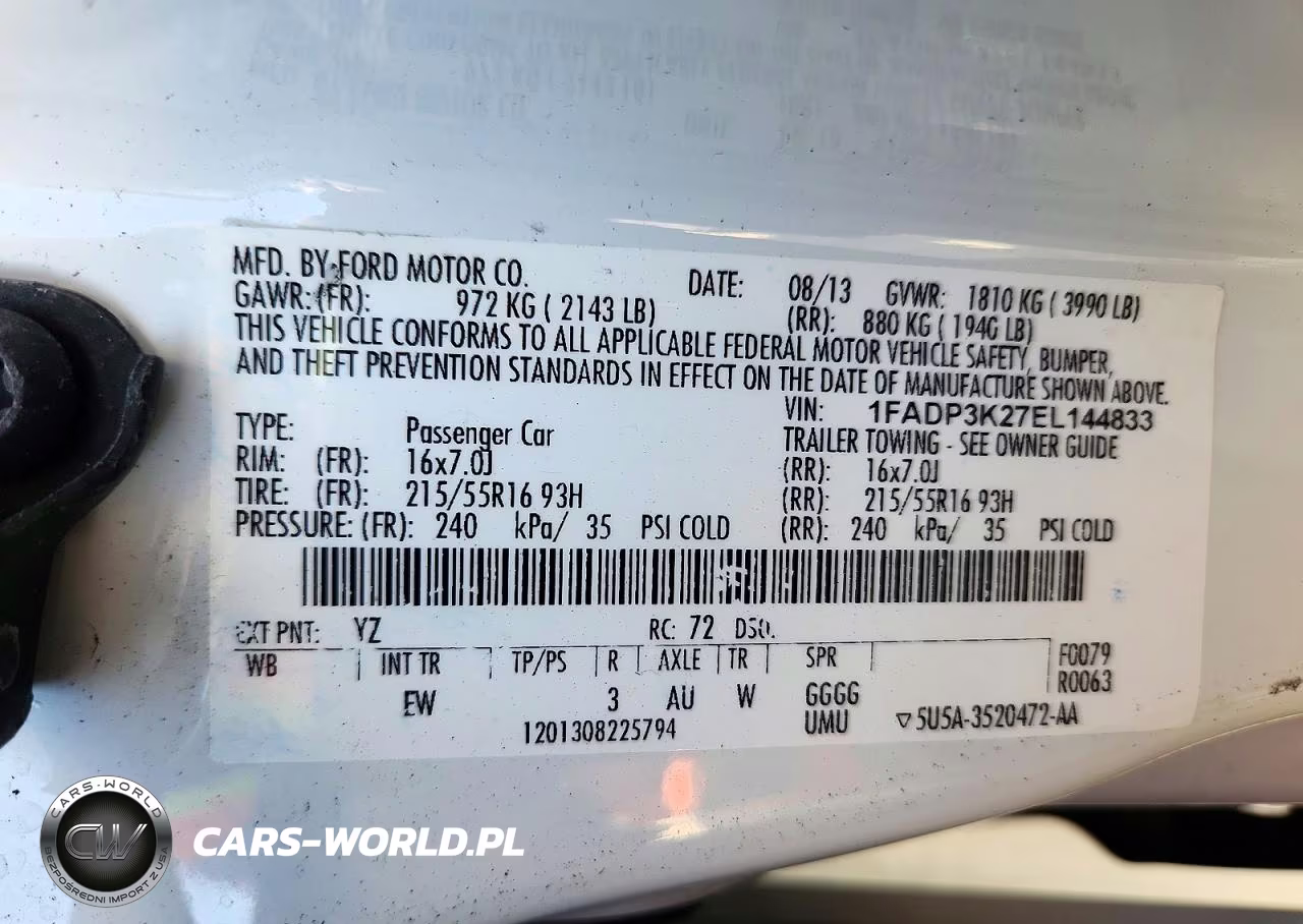 2014 Ford Focus Se VIN:1FADP3K27EL144833 - 13