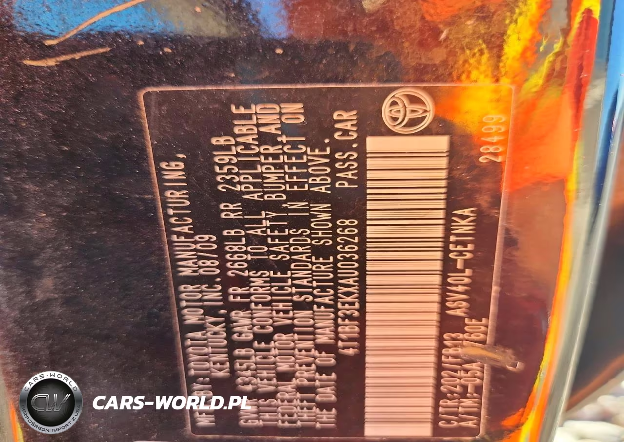 2010 Toyota Camry Base VIN:4T1BF3EKXAU036268 - 12