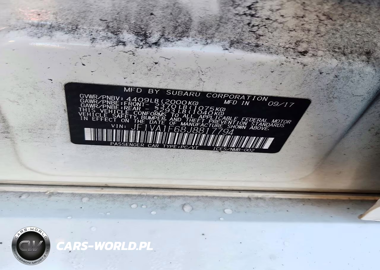 2018 Subaru Wrx Limited VIN:JF1VA1F68J8817794 - 12