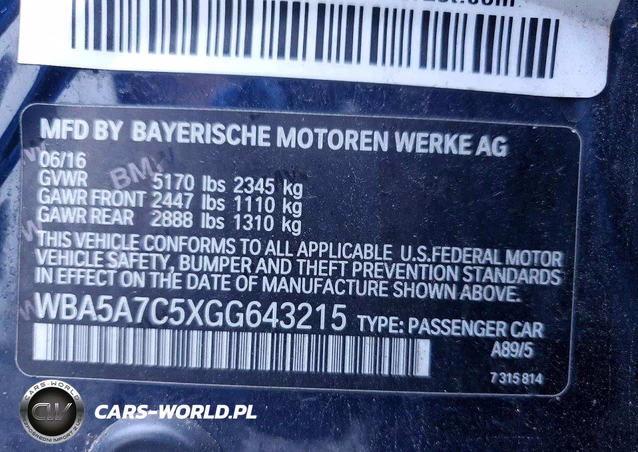 2016 BMW 528 Xi VIN:WBA5A7C5XGG643215 - 12