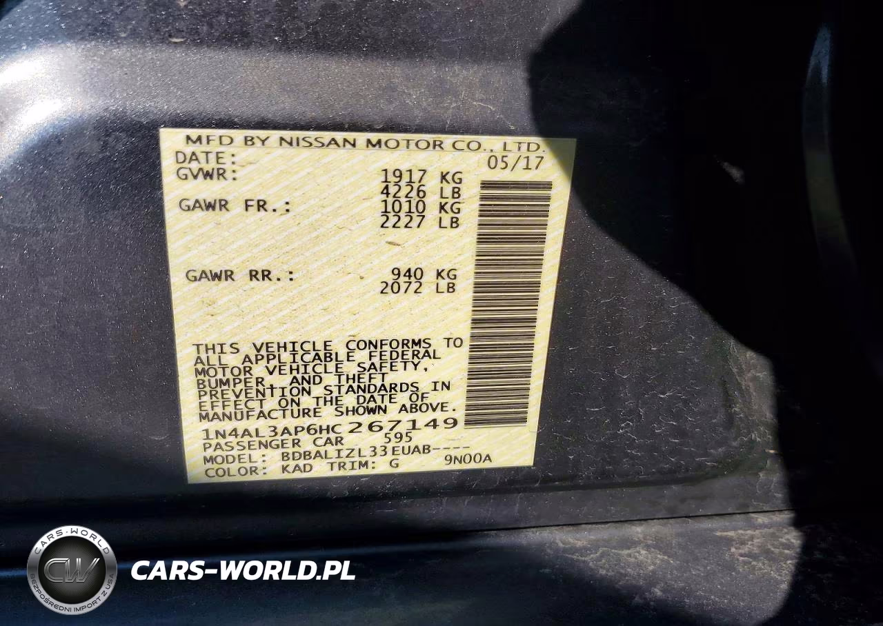 2017 Nissan Altima 2.5 Sv VIN:1N4AL3AP6HC267149 - 12