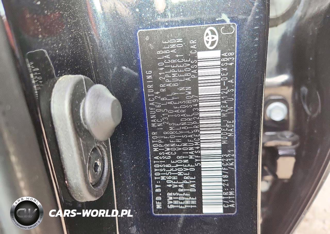 2024 Toyota Corolla Se VIN:5YFS4MCE9RP203497 - 12