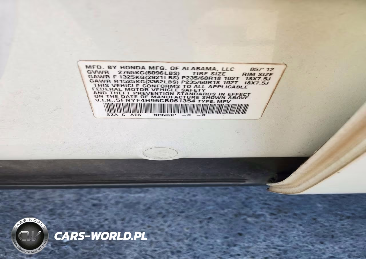 2012 Honda Pilot Touring VIN:5FNYF4H96CB061354 - 13