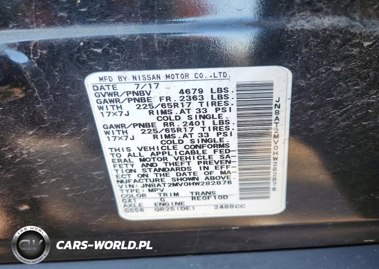 2017 Nissan Rogue Sv VIN:JN8AT2MV0HW282876 - 13