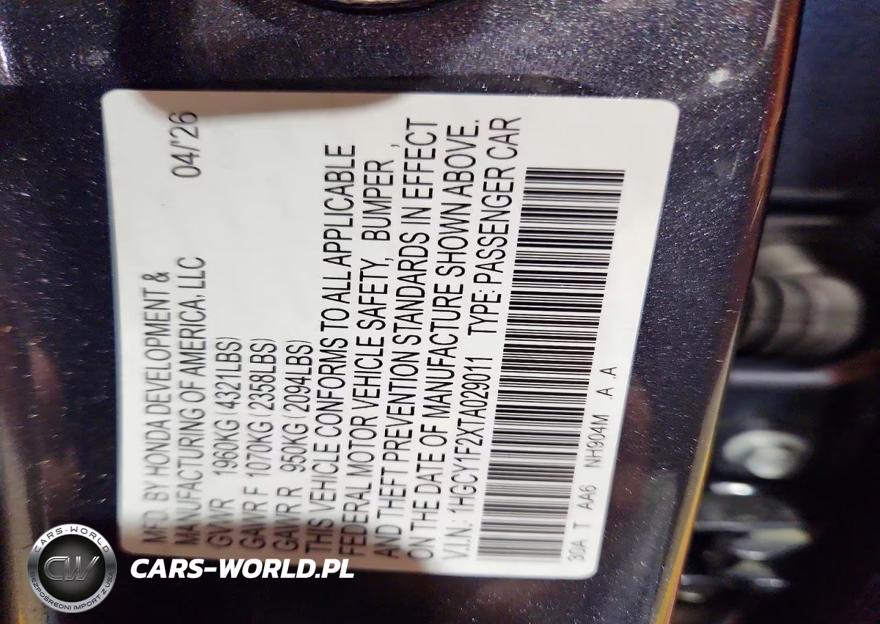 2026 Honda Accord Lx VIN:1HGCY1F2XTA029011 - 13