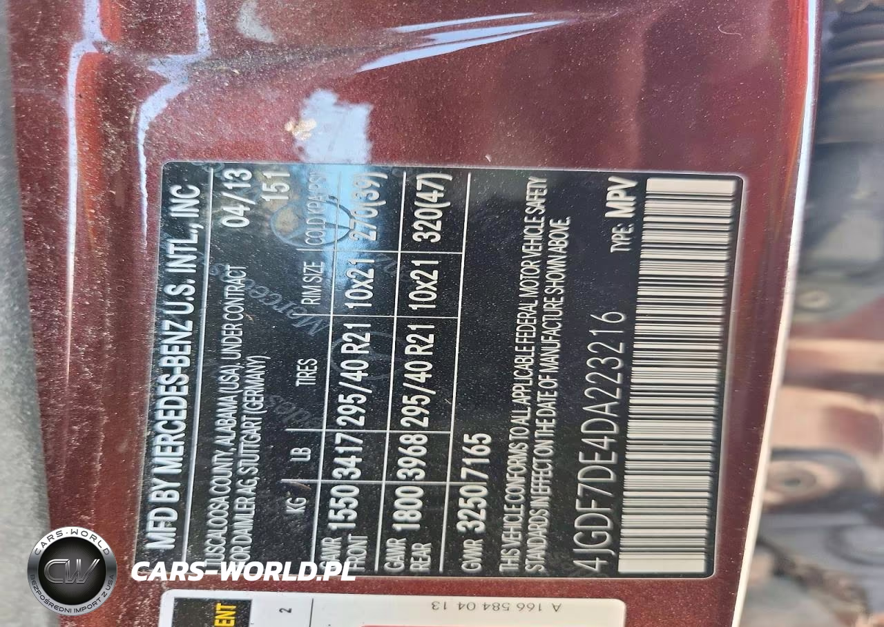 2013 Mercedes-Benz Gl 550 4Matic VIN:4JGDF7DE4DA223216 - 14