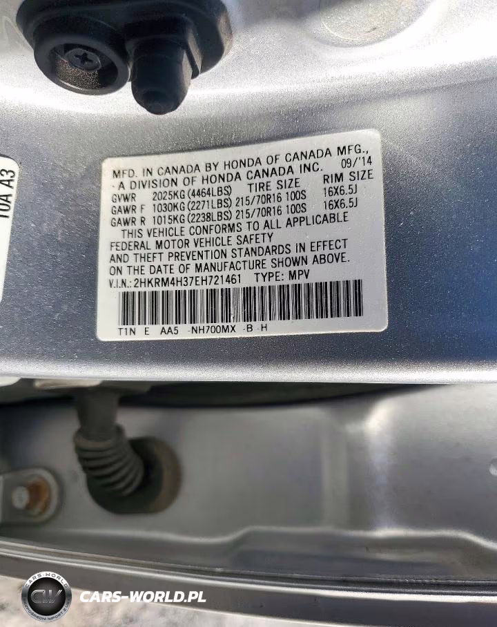 2014 Honda Cr-V Lx VIN:2HKRM4H37EH721461 - 13