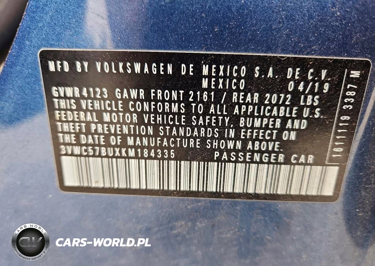 2019 Volkswagen Jetta S VIN:3VWC57BUXKM184335 - 12