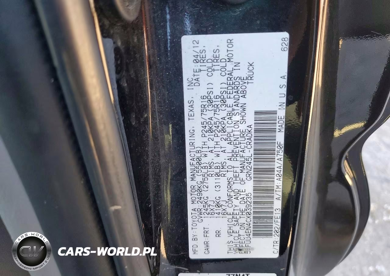 2012 Toyota Tacoma V6 VIN:5TFUU4EN4CX039235 - 12