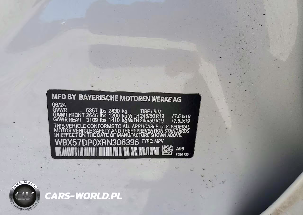 2024 BMW X3 xDrive30I VIN:WBX57DP0XRN306396 - 13