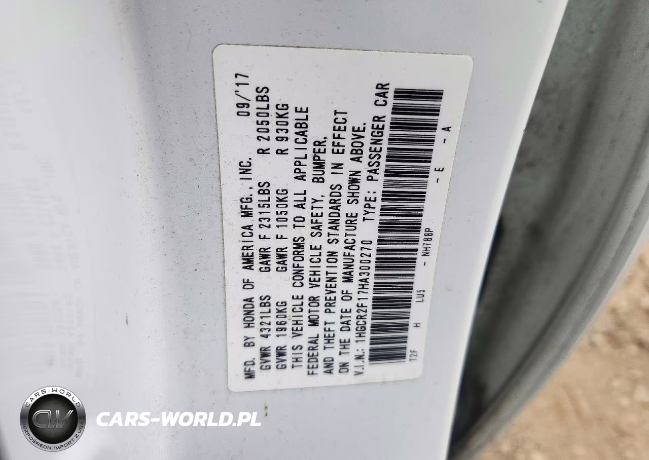 2017 Honda Accord Sport Special Edition VIN:1HGCR2F17HA300270 - 12