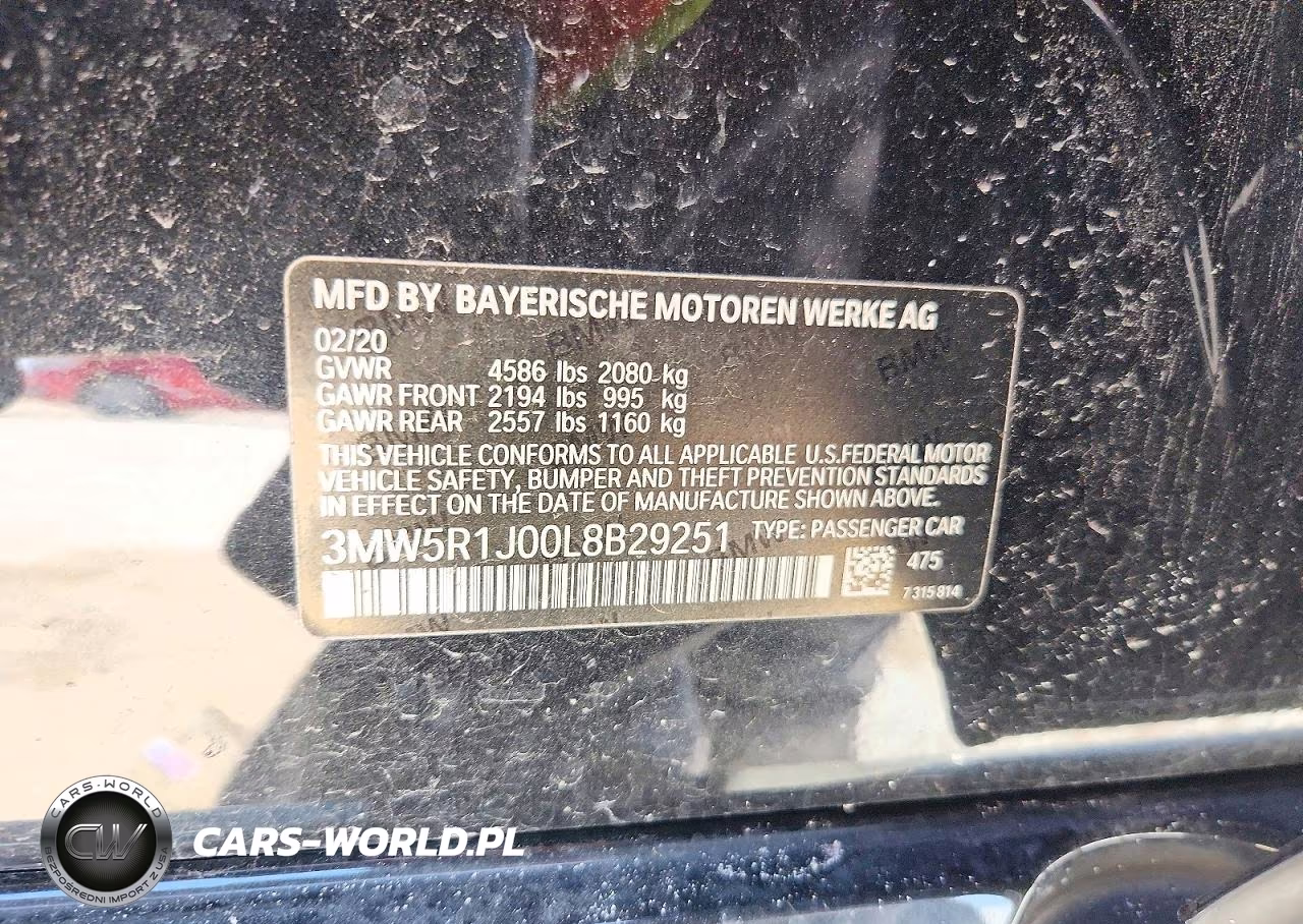 2020 BMW 330I VIN:3MW5R1J00L8B29251 - 12